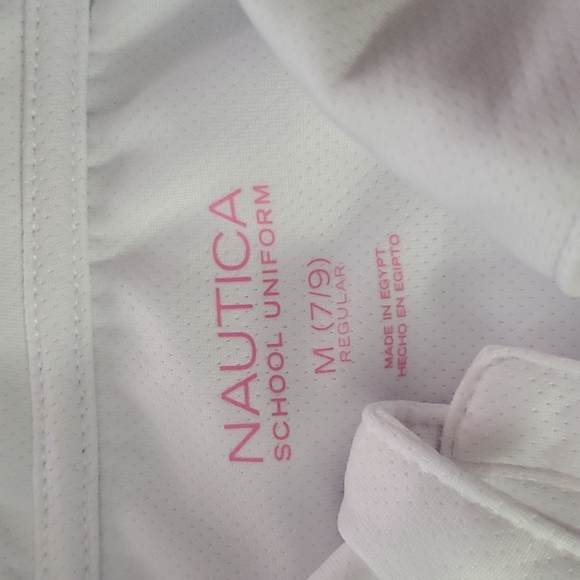 Girls Nautica White Polo Uniform Shirt - Picture 3 of 3